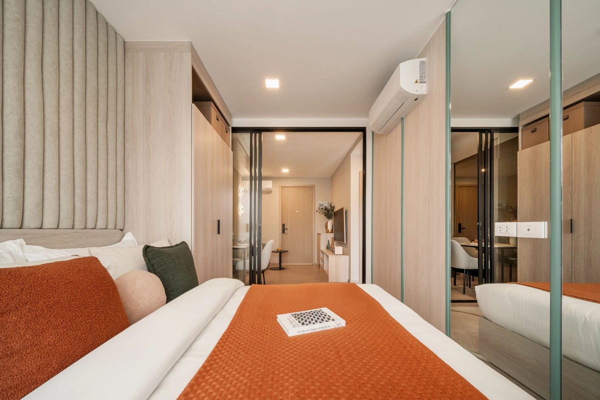 The Base Bukit — show unit bedroom with glass partition